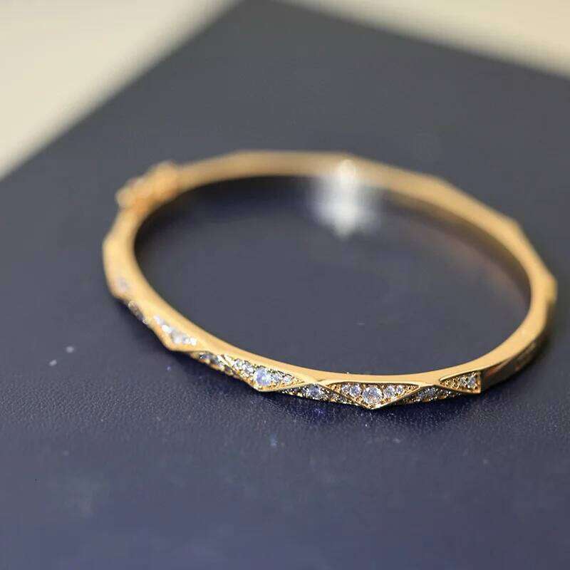 Luxury Brand Pure 925 Sterling Silver For Women Wave Bangle Rose Gold Diamond Design Wedding Jewelry Engagement Bracelet Z260123