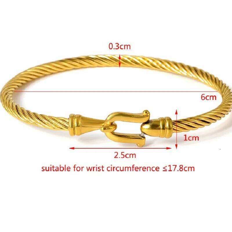 VQYSKO Stainless Open Ladies Horseshoe Buckle U-shaped Head Jewelry Couple Titanium Steel Bracelet Z260123