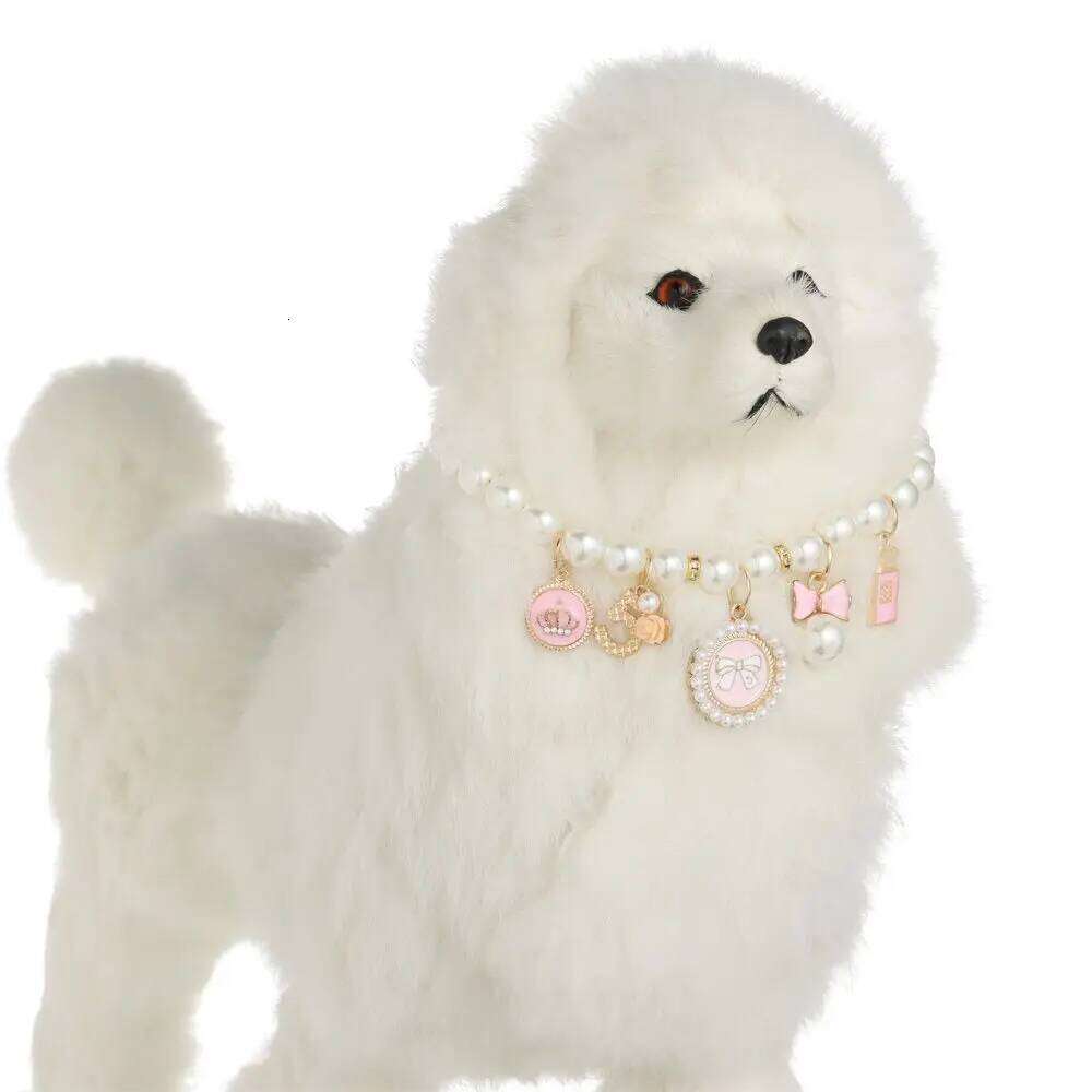 Jewelry Cute Dog Cat Princess Bow Necklace Pet Pearl Collar Adjustable