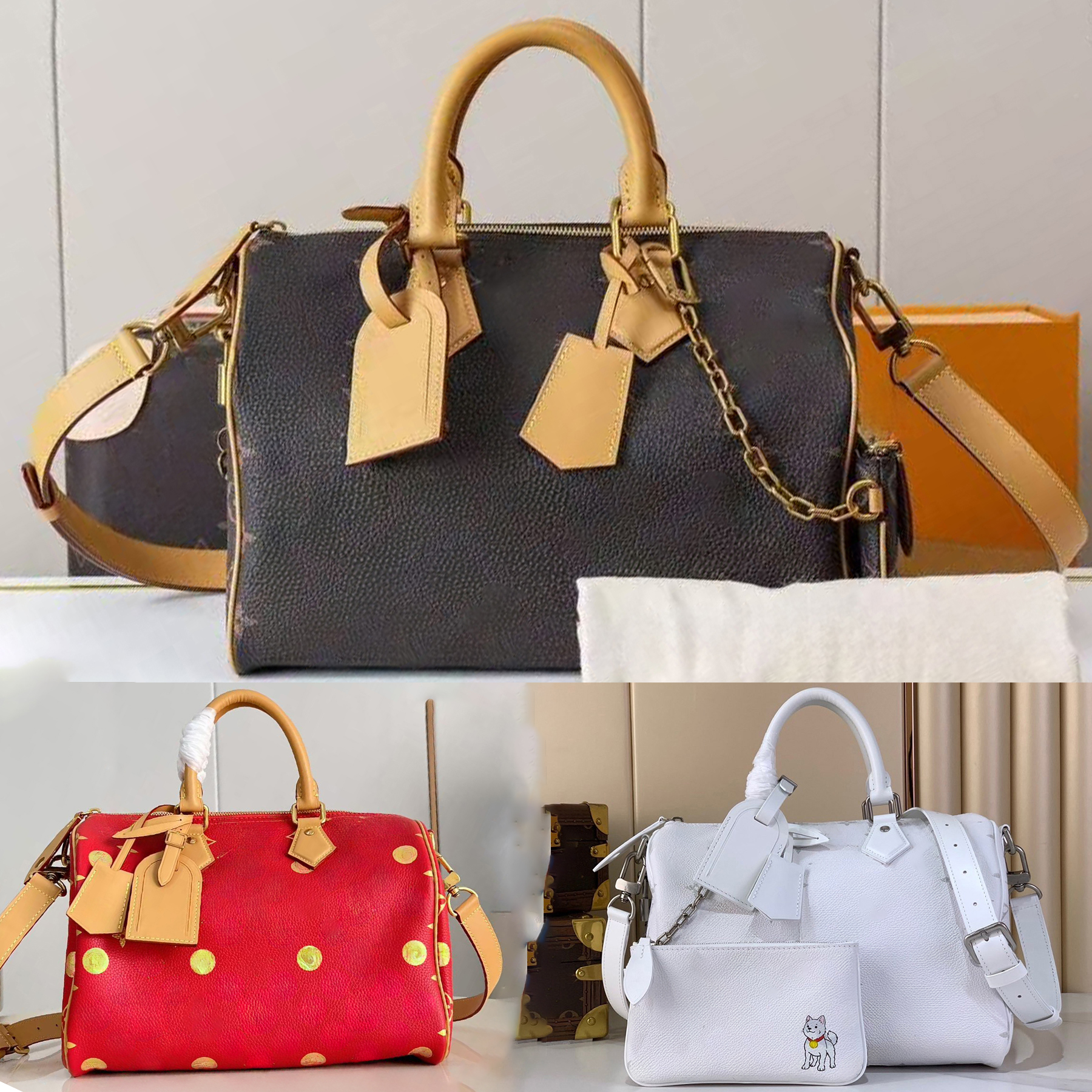 soft p9 red Mirror Quality M15282 M14064 M13904 Men Handbag Designer Shoulder Bag Luxury Crossbody bag Calfskin Purse metal plate Embroidery dust bag 25 30 40