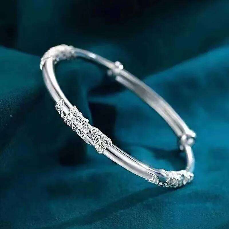 Popular brand 925 sterling silver blooming flowers bracelet Bangle for women fashion party wedding jewelry Adjustable noble gift Z260123