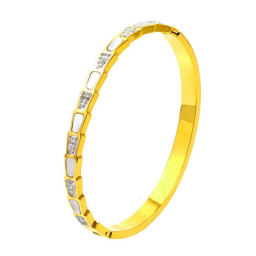 Zalman Charming CZ Crystals Wave Bangles for Women Stainless Steel Cute Jewelry Romantic Gift Z260123