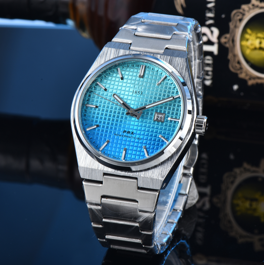 Fashion1853 TISSOTSitty PRX Quartz Wrist Watches bell wristwatches High Quality Luxury Brand Chronograph Clock stainless steel Belt #22