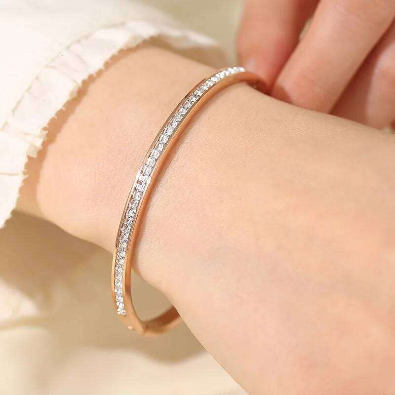 Zircon Bracelet For Stainless Steel Jewellery Women Fashion Jewelry Accessories Z260123