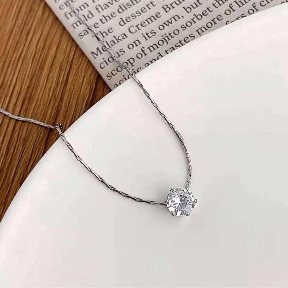 Zircon Pendant Necklaces Stainless Steel Gold Color Necklace Women, Minimalism Luxury Style Jewelry Accessories Chain Banquet Z260123