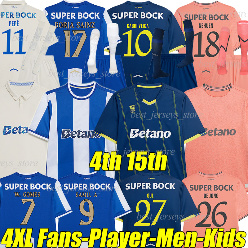 4XL 2025/26 PoRtO SAMU.A 4th soccer jerseys BORJA SAINZ W.GOMES PEPE FROHOLDT NEHUEN VARELA GABRI VEIGA EUSTAQUIO ROSARIO M.GRUJIC men kids kit set socks football shirts