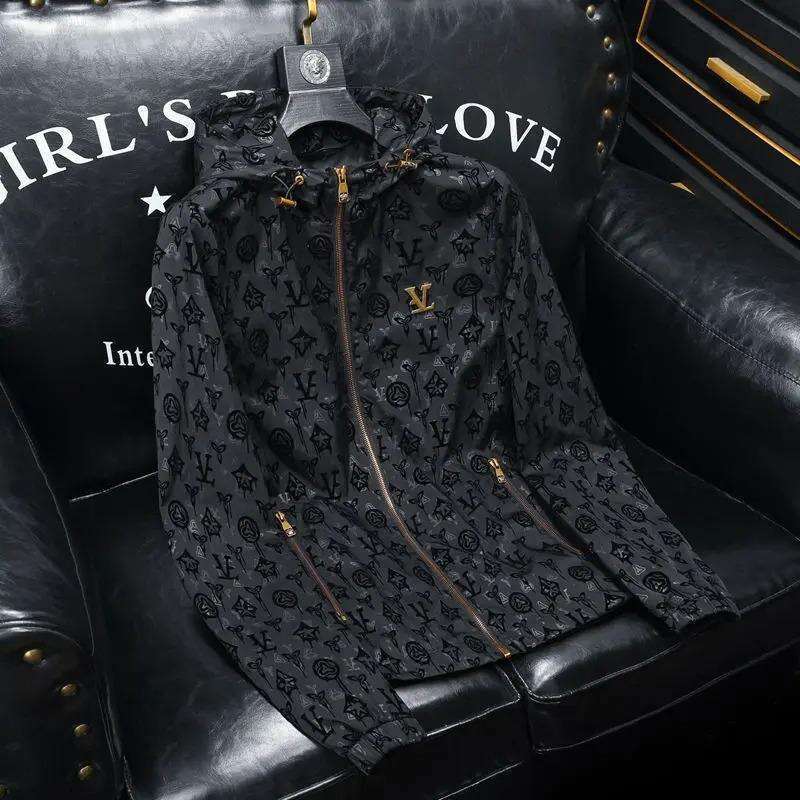 2025 Autumn Men's Fashion Hooded Trendy Brand Cool Printed European Style Jacket