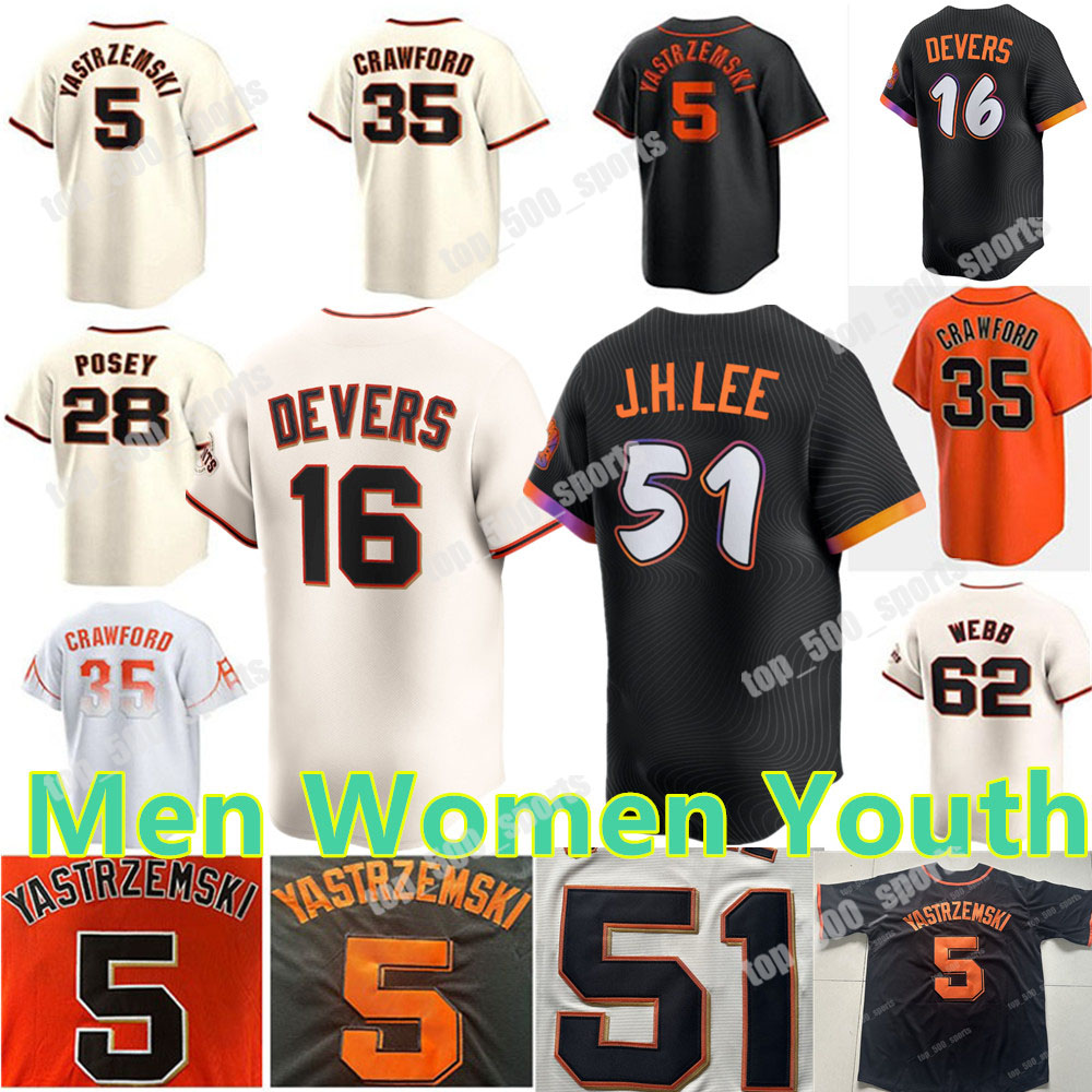 Custom Jung Hoo Lee Jersey Rafael Devers Matt Chapman Robbie Ray Logan Webb Michael Conforto Thairo Estrada Sabol Mike Yastrzemski Baseball Men Women Youth