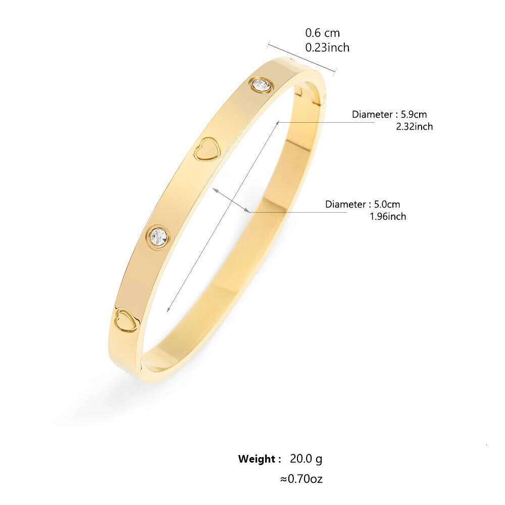 ZAKOL Classic Geometric Stainless Steel Bracelet Bangles With Zircon Exquisite Gold Color Birthday Jewelry Gift for Women Z260123