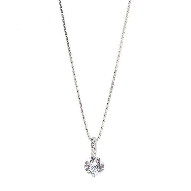 Stainless Steel Gold Plated Dainty Minimalist Zircon Charm Anti Tarnish Chain Round Clear Cz Stone Necklace for Women Jewelry Z260123