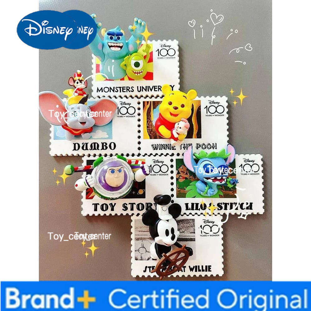 Disney 100th Anniversary Vintage Stamp Blind Creative Refrigerator Magnet Mystery Surprise Box Collect Holiday Friends Gifts H260123