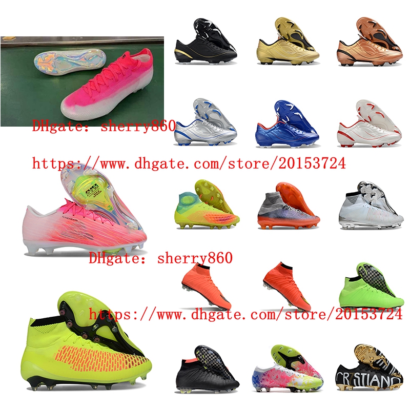 Mens Soccer Shoes Mercur VAP0RS 17 XVII Super 10 X Elite R9 FG Magista Orden II Cleats CR7 Neymar Ronaldo Football Boots Soft Leather Comfortable Trainers Knit