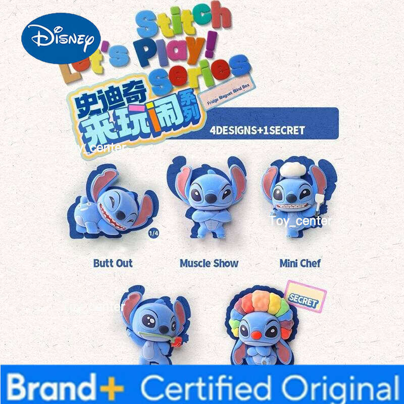 Disney Genuine Hello Hawaii Series Blind Box Mobile Phone Rope Figure Pendant and Stitch Play SeriesRefrigerator Magnet Toy H260123