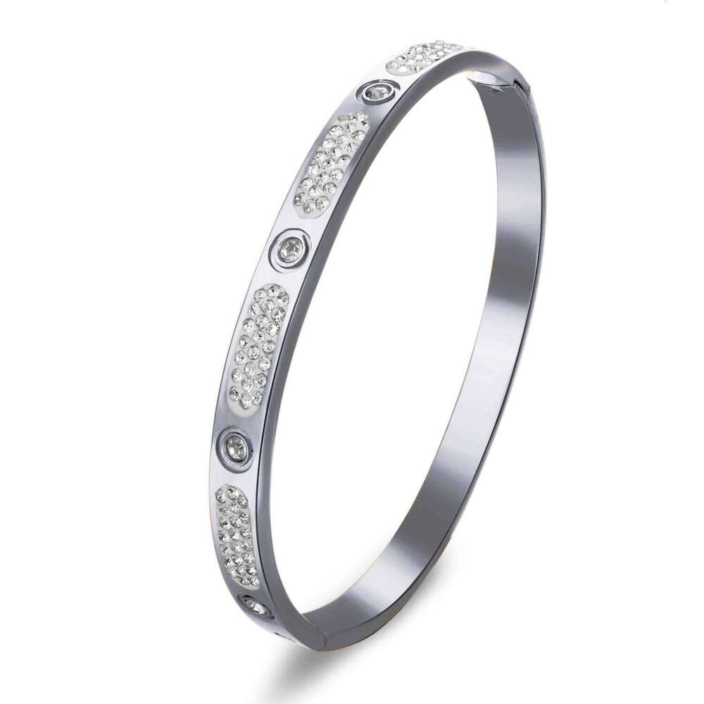 Rhinestone Stainless Steel 120 Bracelet Simple High-End Solid Color Non-Fading Cuff Bangle Minimalist Dainty Women Jewelry Gift Z260123