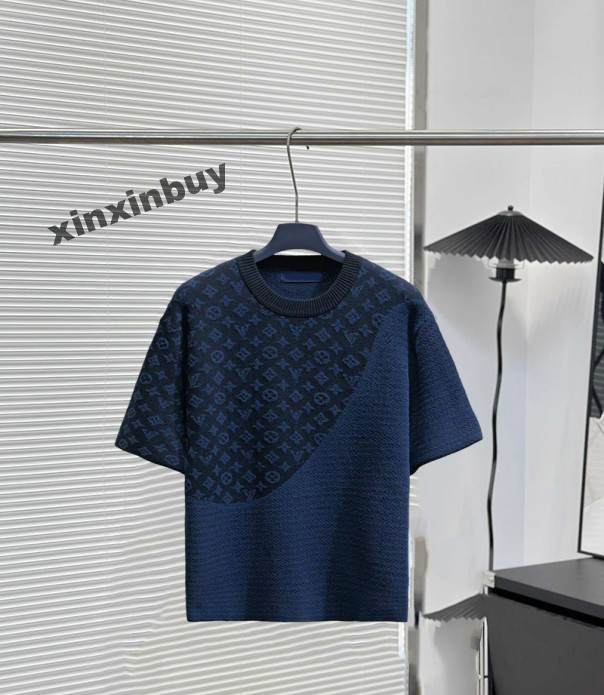 xinxinbuy Men designer Tee t shirt 2026 1854 Dark patterned letters jacquard knitted short sleeve women white Purple black red M-2XL