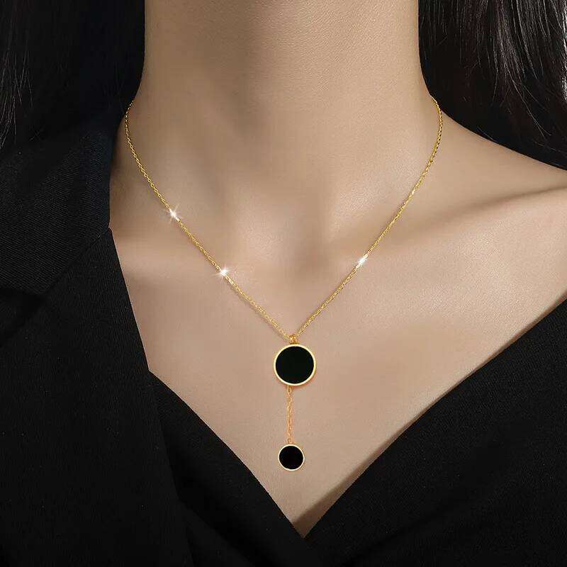 OIMG 316L Stainless Steel Gold Plated Necklaces Geometric Luxury Elegance Round Pendants Clavicle Chains Necklace For Women Z260123
