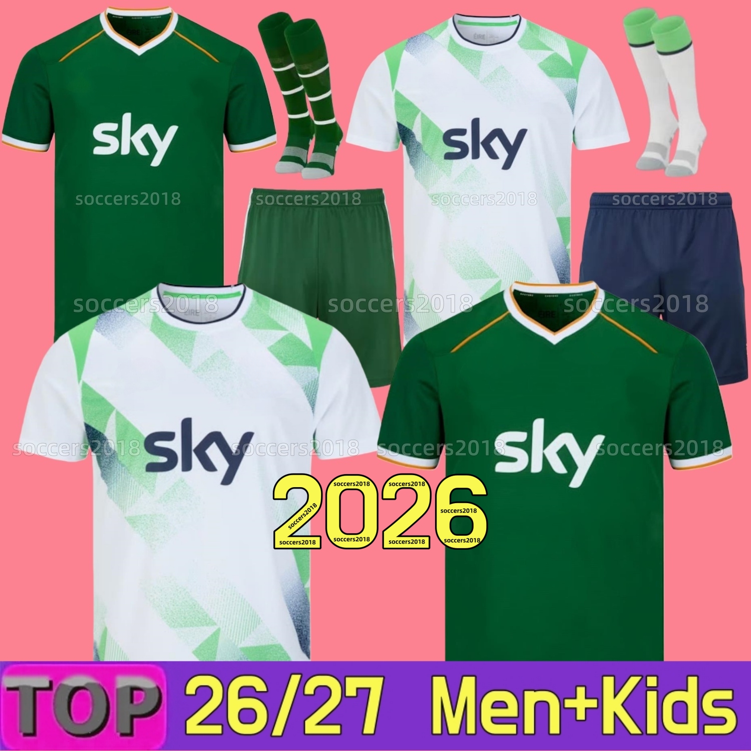 Ireland 2026 World Cup Home Soccer Jerseys PARROTT DOHERTY DUFFY St.Patrick's Day 2025 26 2027 Ireland Tee Egan BRADY KEANE Hendrick McClean Football Shirt Men Kids kit