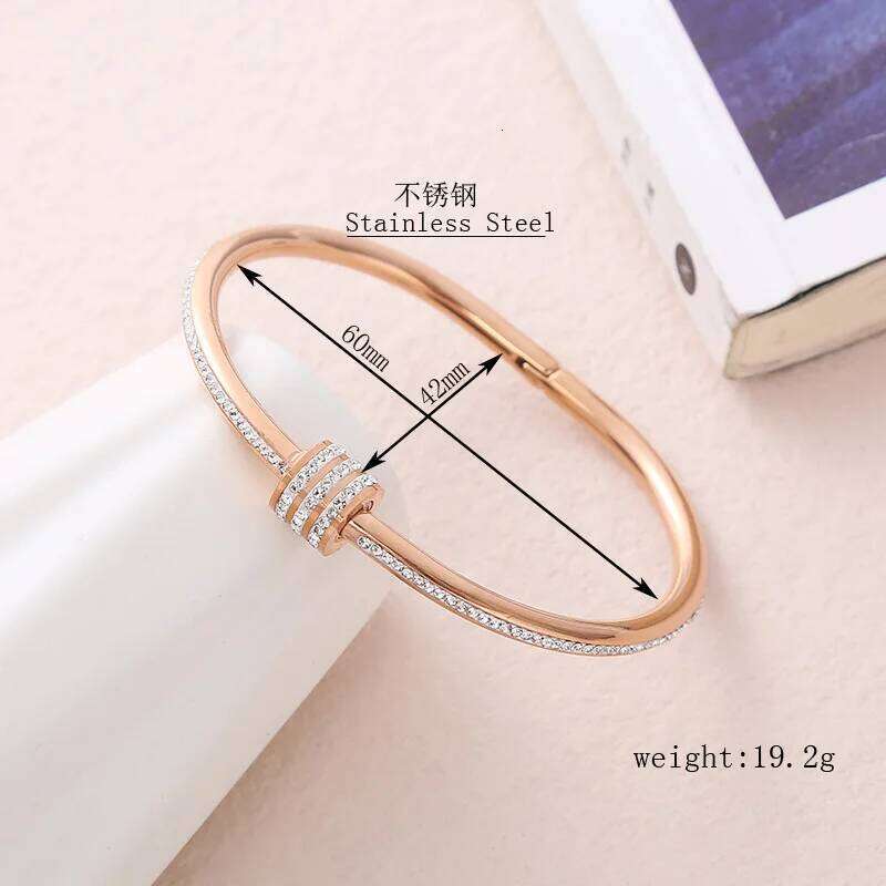 Hollow Dainty Rhinestone Geometry Bracelet for Women 102 Cuff Bangle Silvery Golden Plated Minimalist Jewelry Stainless Steel Z260123