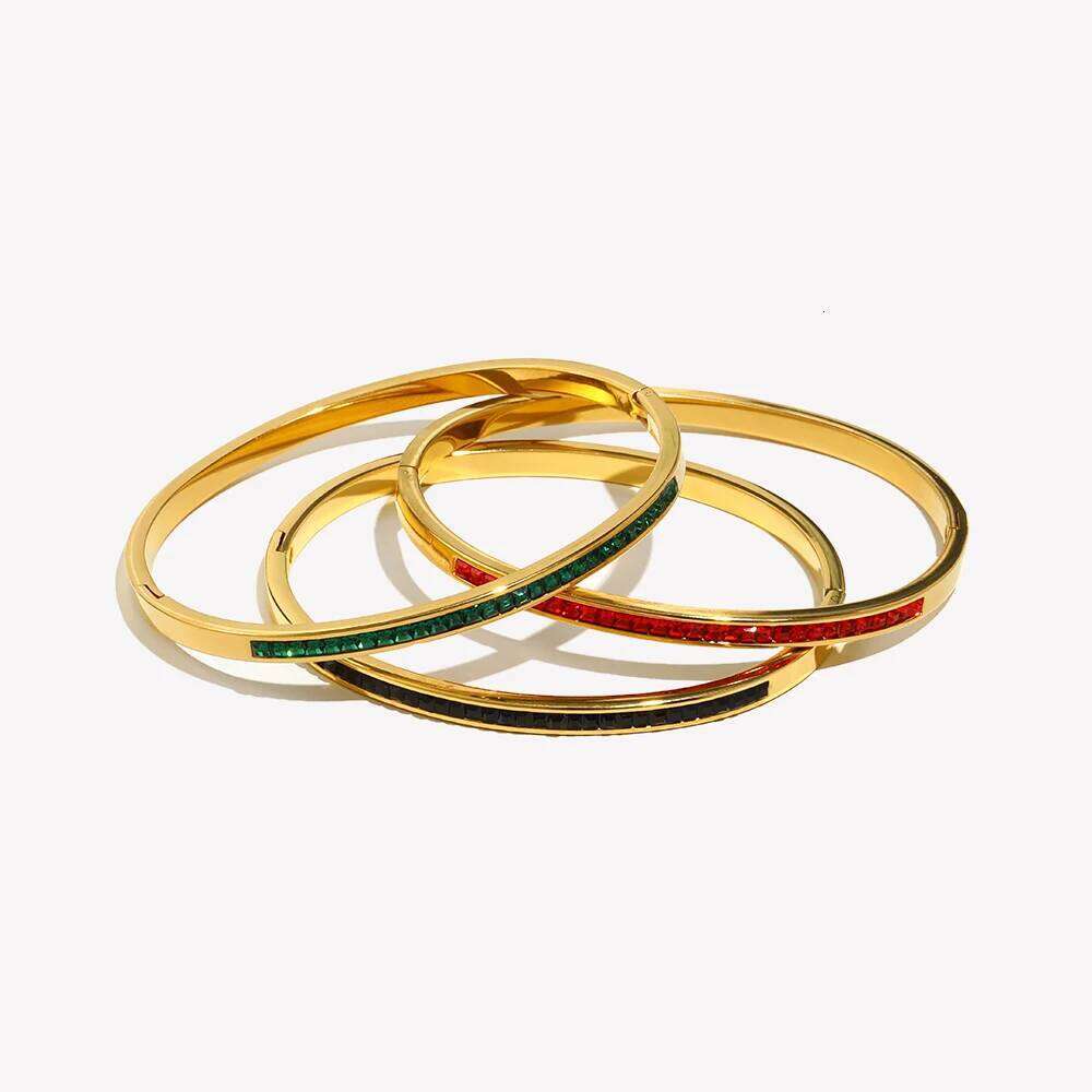 E.B.belle Minimalist Sticky Rhinestone Bangle Bracelet Stacked 316L Stainless Steel Decoration Jewelry For Women Girls Z260123