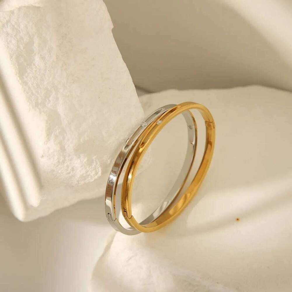 Yupsk Classics Stainless Steel Hollow Single Zircon Bracelet For Women Fashion Party Jewelry Halloween Christmas Accessory Gift Z260123