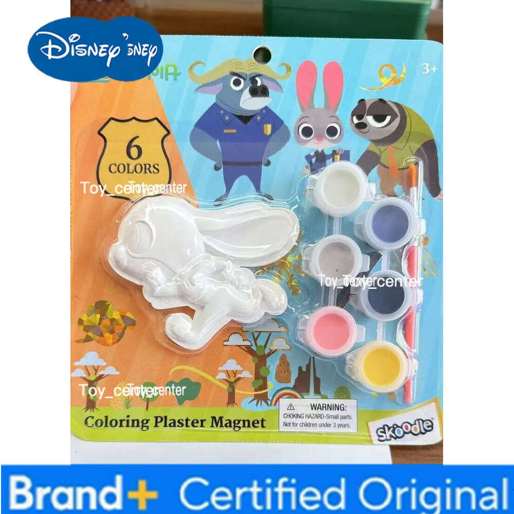 Disney Kids' Diy Doll Coloring Kit - Stitch & Zootopia Fridge Magnets Graffiti Plaster Painting H260123