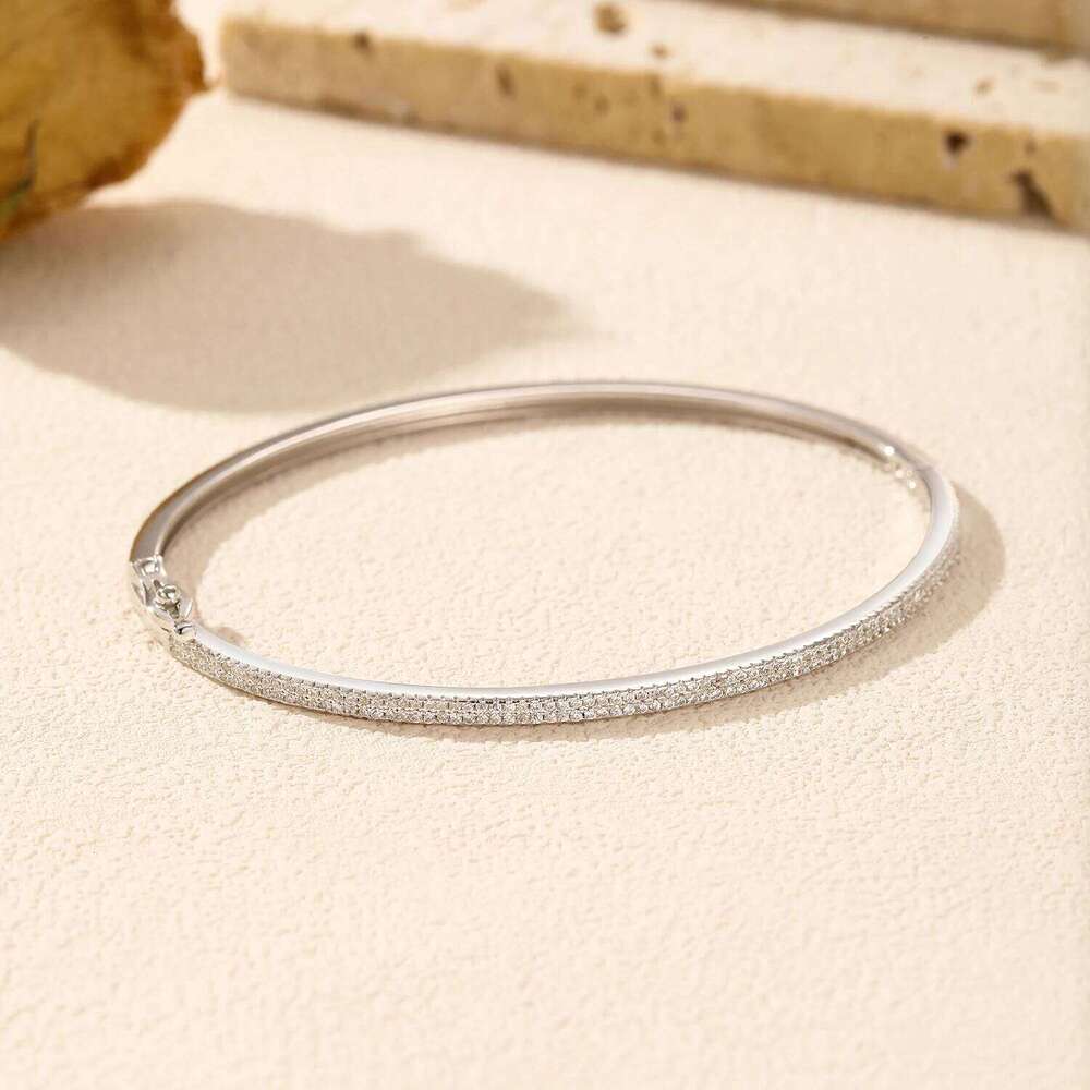 MODIAN 925 Sterling Silver Luxury Fancy Round Sparkling Clear CZ Bangle Bracelets For Women Wedding Statement Fine Jewelry Gifts Z260123