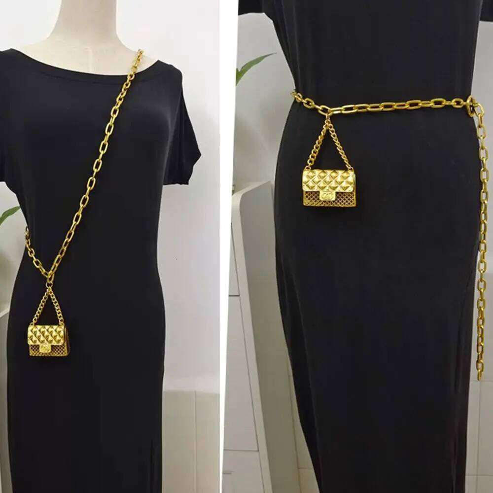 Design Slim Fit Party Jeans Trousers Tassel Waist Strap Gold Chain Belt Trouser Dress Belts Metal Bag Waistband 26Y0123