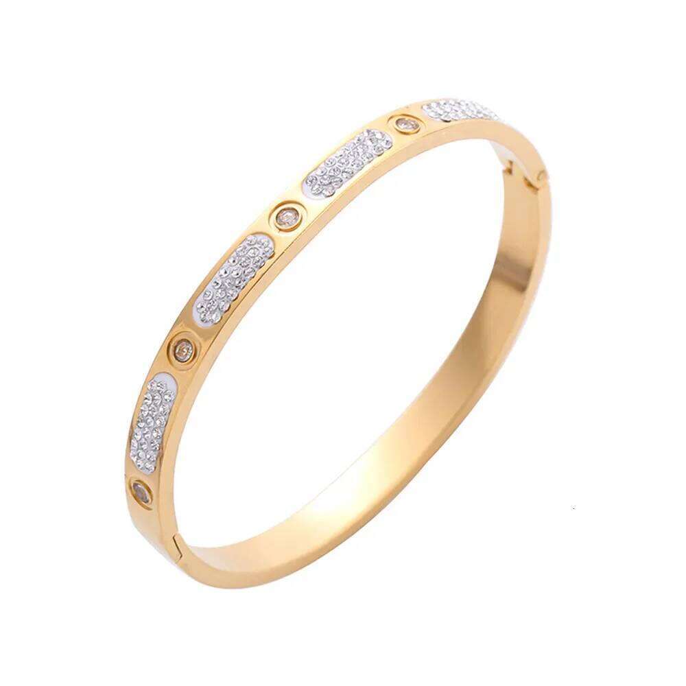 2024 New Design Color Zircon Bracelet Gold & Bangle for Woman Stainless Steel Screw Brand Jewelry Z260123