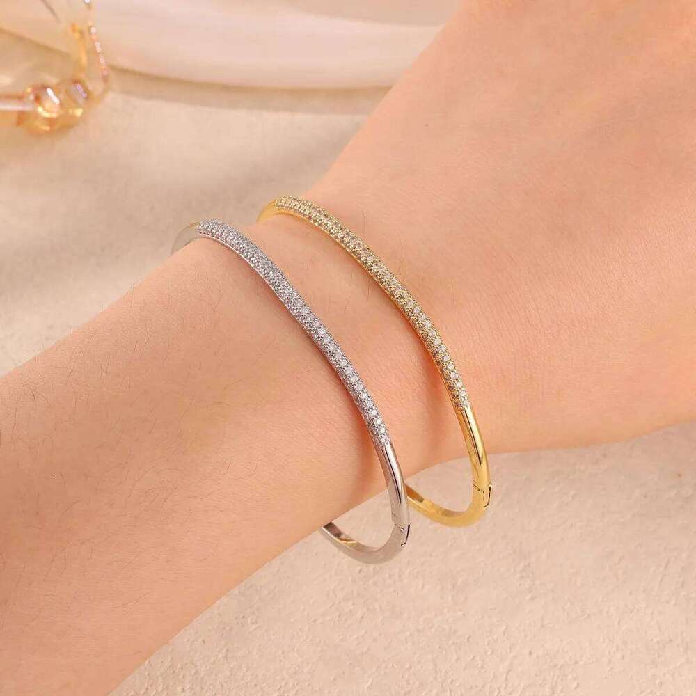Yupsk Elegant Delicate Micro-Inlaid Zircon Bracelet New Trendy Sliver Gold Color Wedding Party Jewelry for Women Z260123