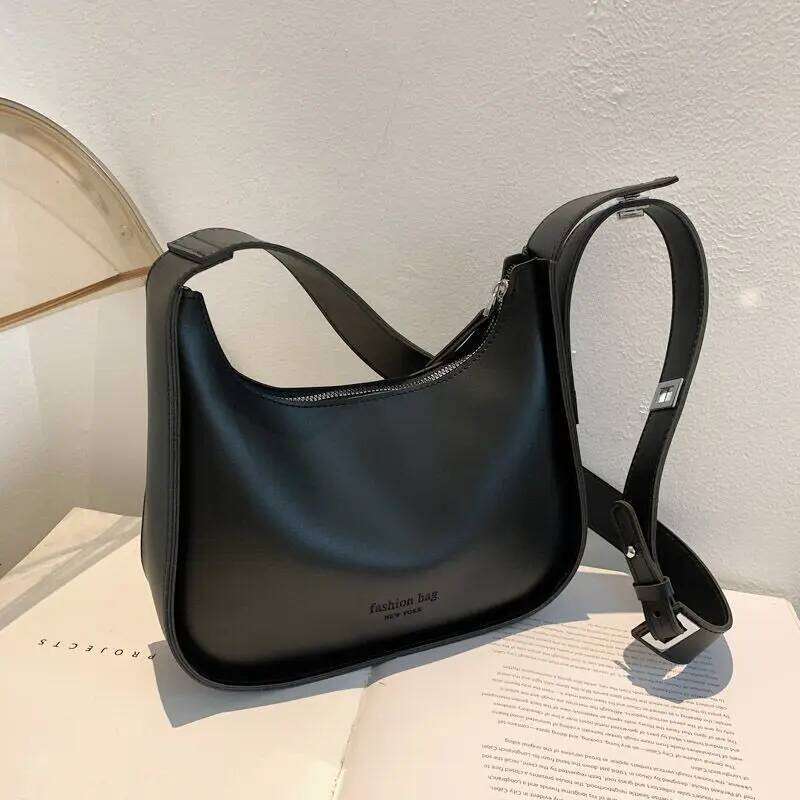 Retro Winter Shoulder For Women Soft Leather Half-moon Crossbody Trendy Brands Armpit Bag Casual Clutcj Handbag