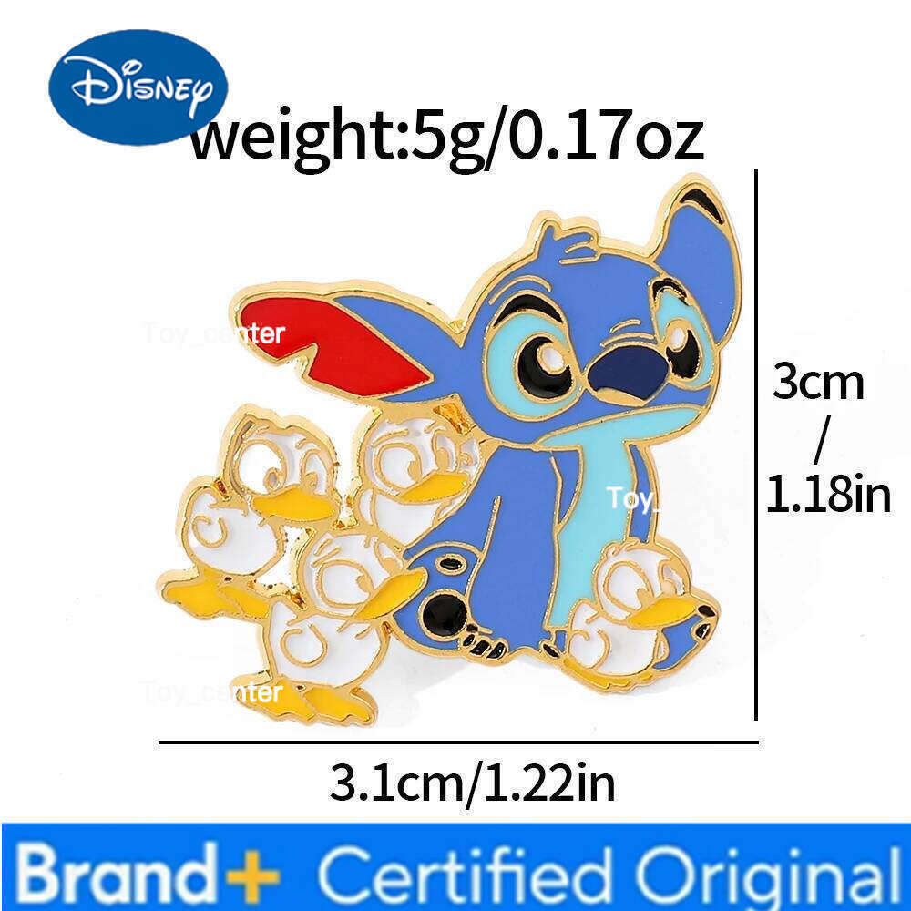 Disney 6 Pcs Cute Cartoon Creative Stitch Metal Badge Enamel Brooch Men's and Women's Clothing Bag Accessories Decorative Pin Souvenir H2601