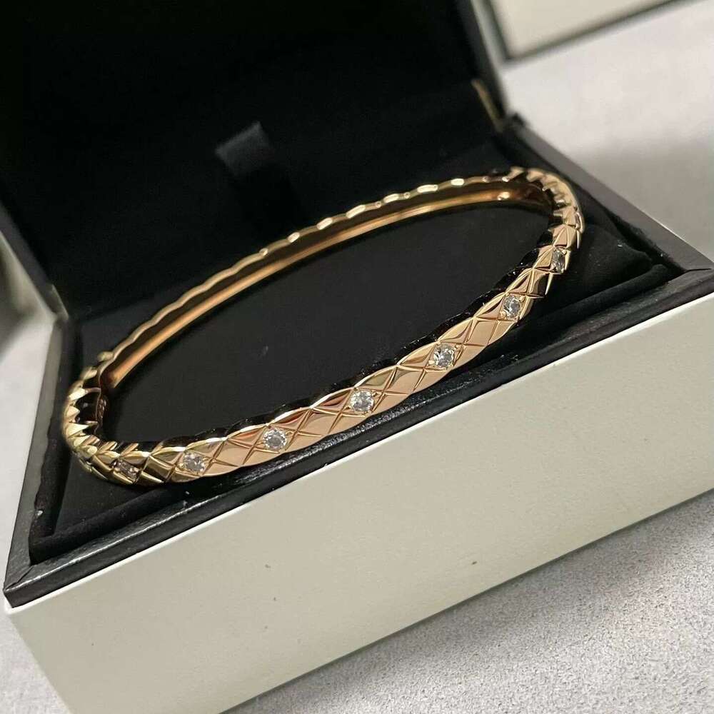 High Version & V Gold Coco Diamond-Encrusted Full Diamond Couple Exquisite Simple Versatile Elegant Women's Bracelet