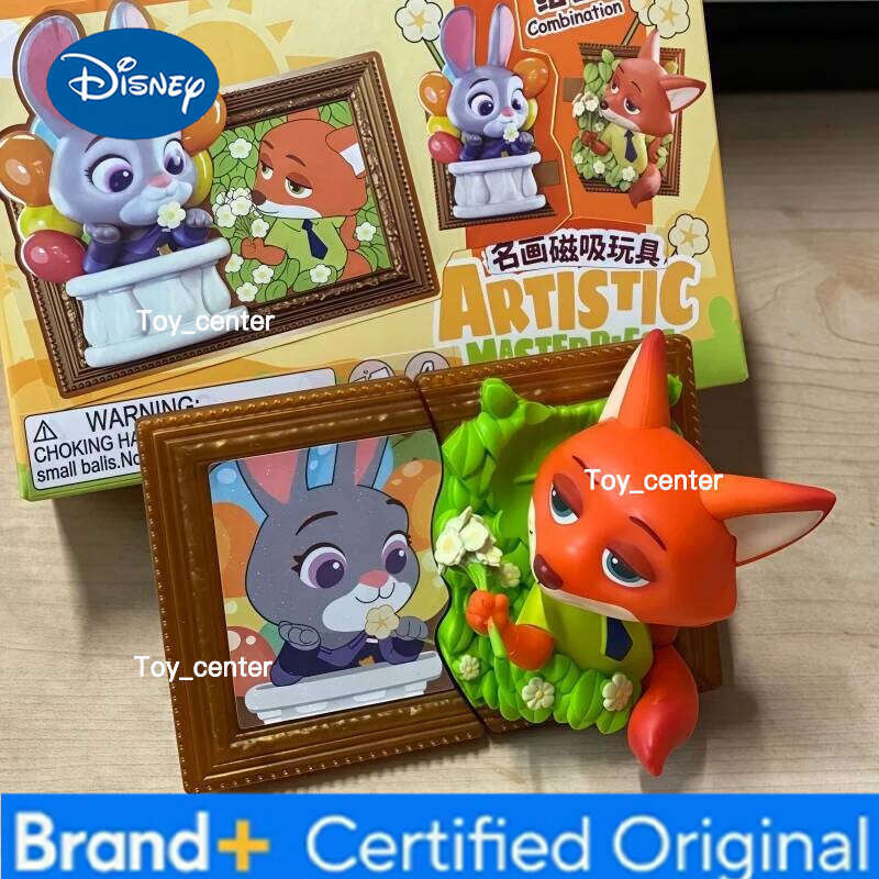Disney Zootopia Stitch Art Famous Paintings Series Blind Box Nick Judy Figure Refrigerator Magnet Room Decorate Cute Gift H2601231