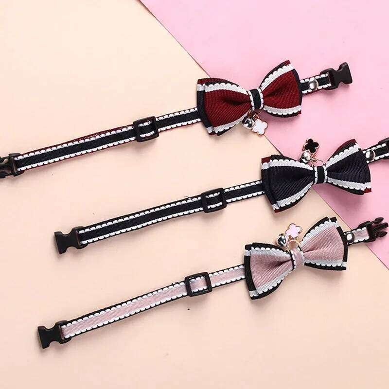 Pet Collar, Cat Leash, Bowknot Necklace, Jewelry, Small Dog, Adjustable Collar Accessory