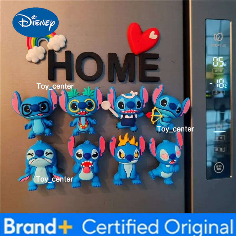 Disney New Stitch Anime Peripherals, Cute Fridge Magnets, Creative Three-dimensional Cartoon Ornaments, Wardrobe Decorations H260123