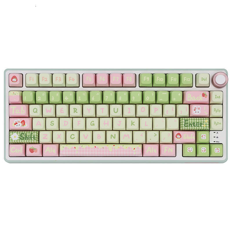 136 Keys Cute Animal Happy Paradise Keyca Cherry/FG Profile PBT Thermal Sublimation Mechanical Keyboard Keycap Green Key Ca R250526