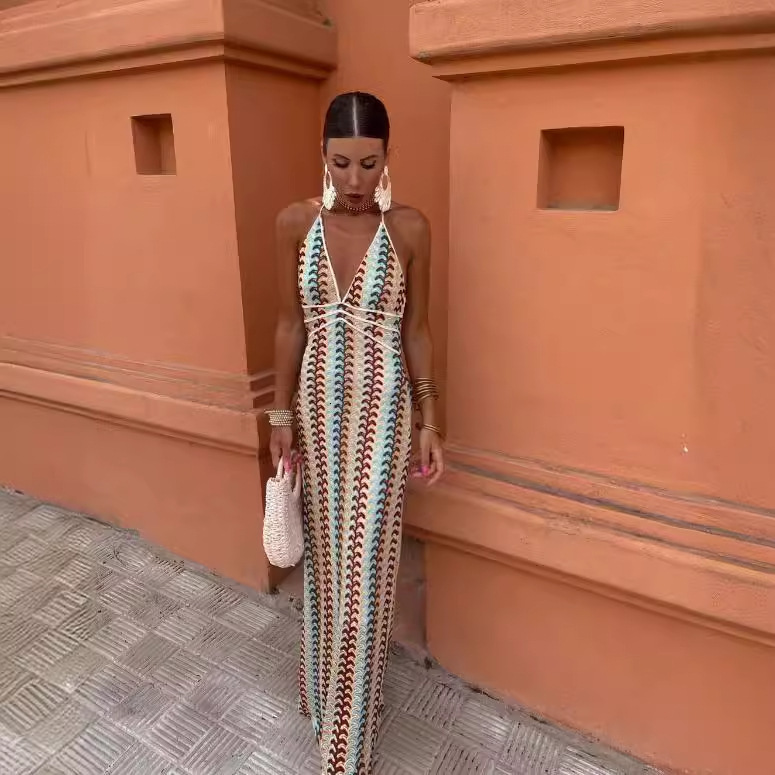 2025 Spring Summer Printed Bodycon Dress INS Slim Fit Party Womens Dress 250813