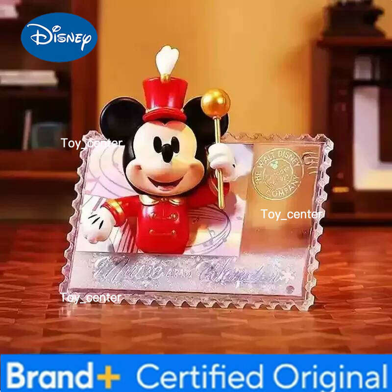 Disney Genuine Miniso New Edition Anniversary One Hundred Retro Stamp Series Blind Box Refrigerator Magnet Garage Kit Gift H26012311