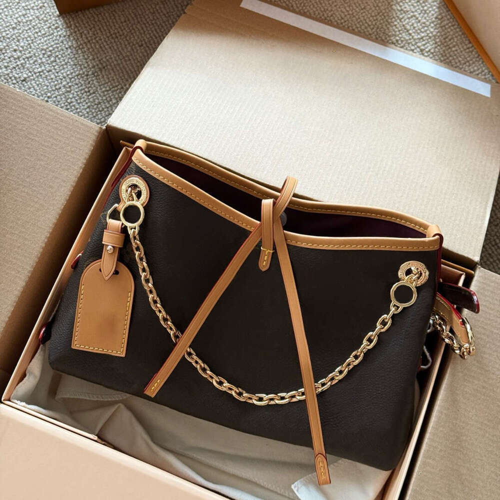 7A Luxury Designer Carry all bb Chain shopping bag Women Leather Handbags Brown Flower Shoulder Crossbody bags luxe sleek design Purses
