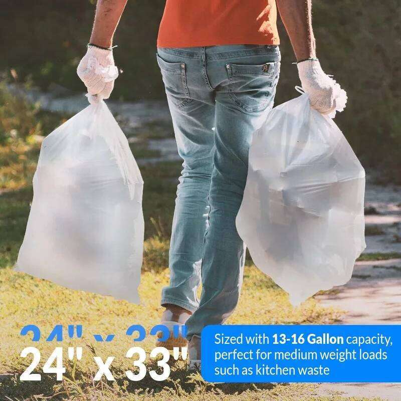 SuperValue 13 Gallon Trash Bags | Clear Multi-Use Garbage 1000 Count Bulk Tall Kitchen Can Liners 26W0123