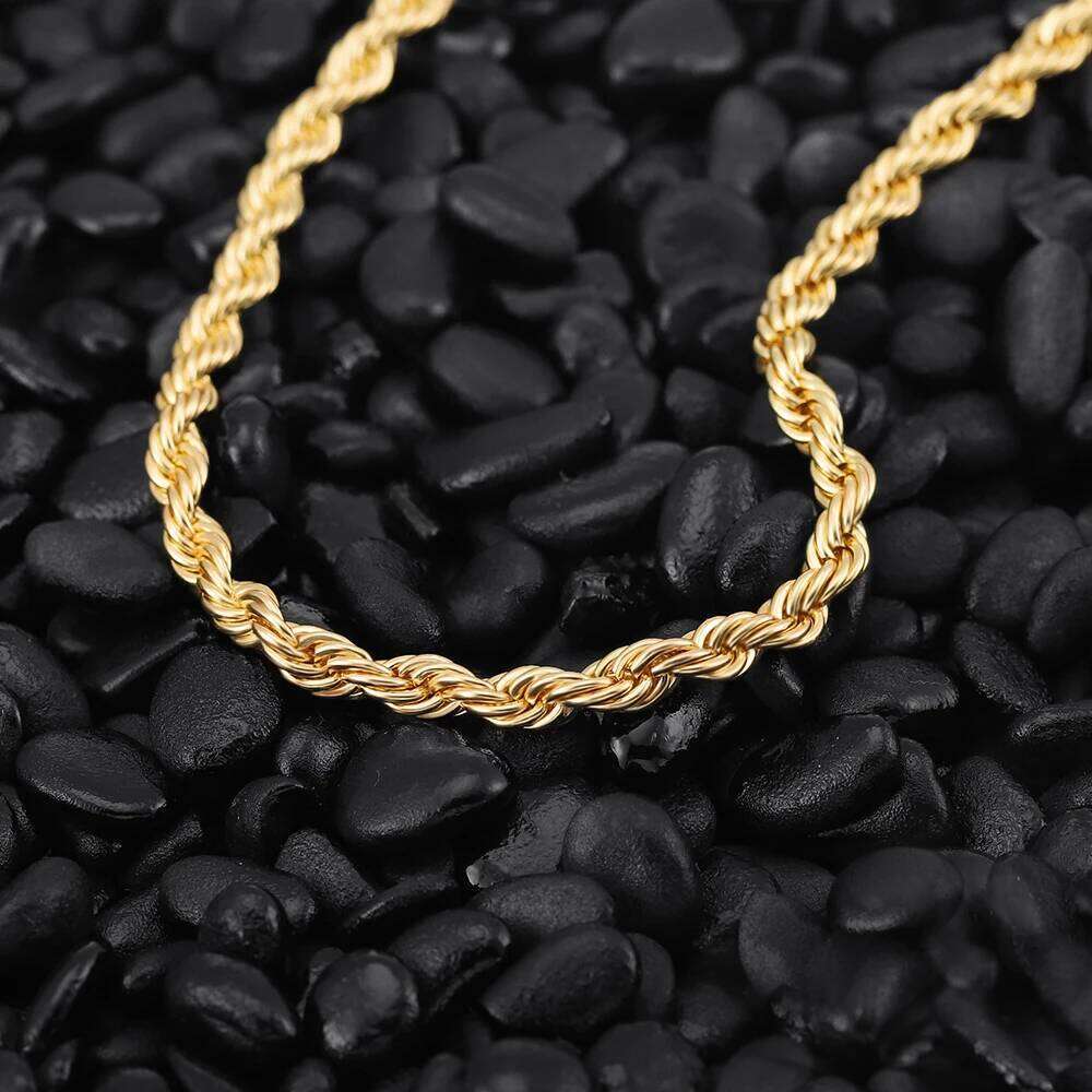 High Quality 4mm Rope Chain Classical Necklace Popular Fashion Jewelry Unisex Daily Wear Men and Women Party Gift Z260123