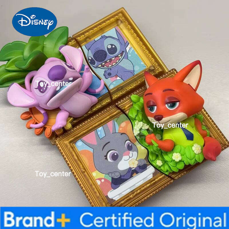 Disney Zootopia Stitch Art Famous Paintings Series Blind Box Nick Judy Figure Refrigerator Magnet Room Decorate Cute Gift H2601231