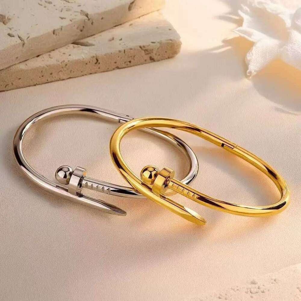 Original Design Classic Nails for Woman Stainless Steel Zircon Nail Open Bracelet Bangle Adjustable Summer Jewelry Z260123