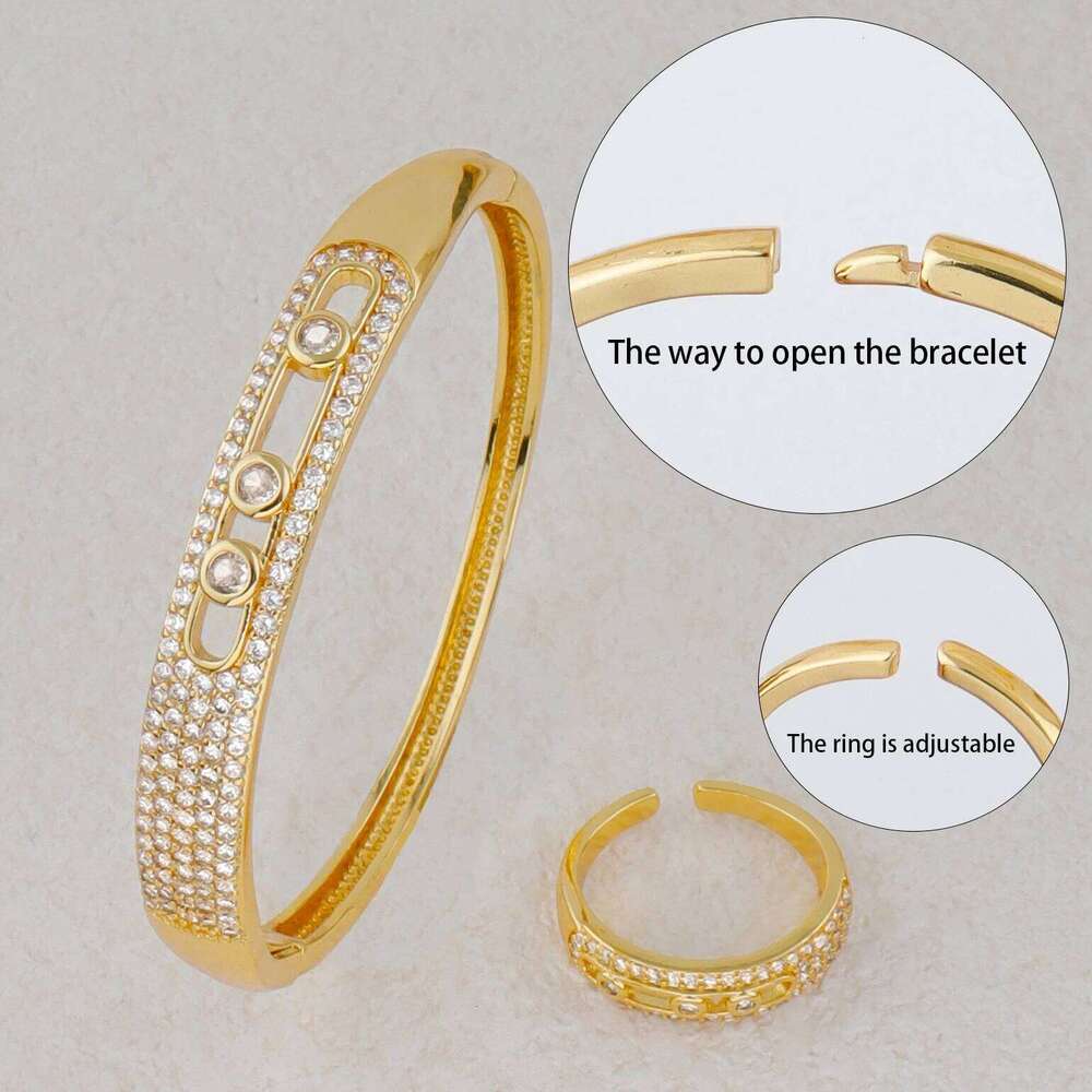 Luxury 18K Gold Plated Stainless Steel Nail Bracelet for Women with Cubic Zirconia Bangle Fashion Daily Wear Jewelry Accessory Z260123