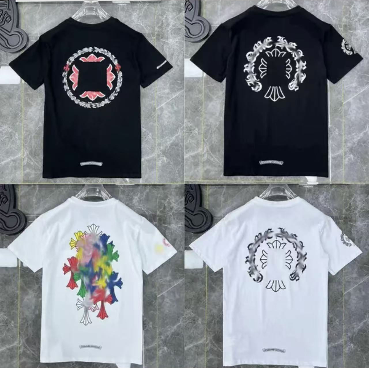 t shirt mens Hip Hop Long-sleeved T-shirt chrome designer shirts graphic women shirt hipster hooded sweatshirts Street Vintage hoodie EU size S-XL