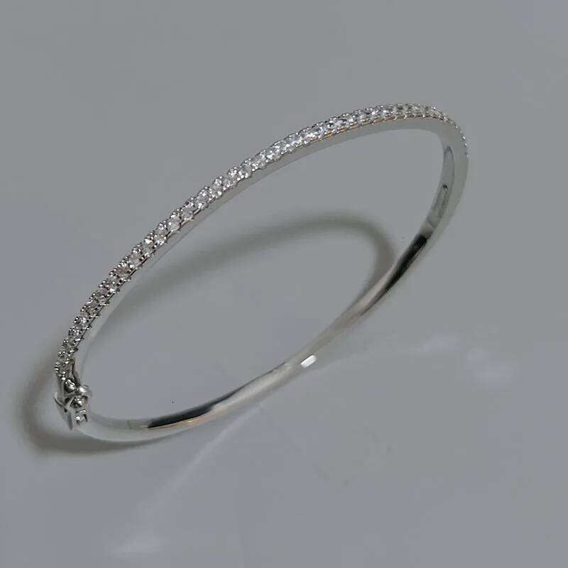 Top Quality Fashion Lovely Pure Sterling 925 Silver For Women Design Bangle Cute Diamond Party Gift Jewelry Size6 Z260123