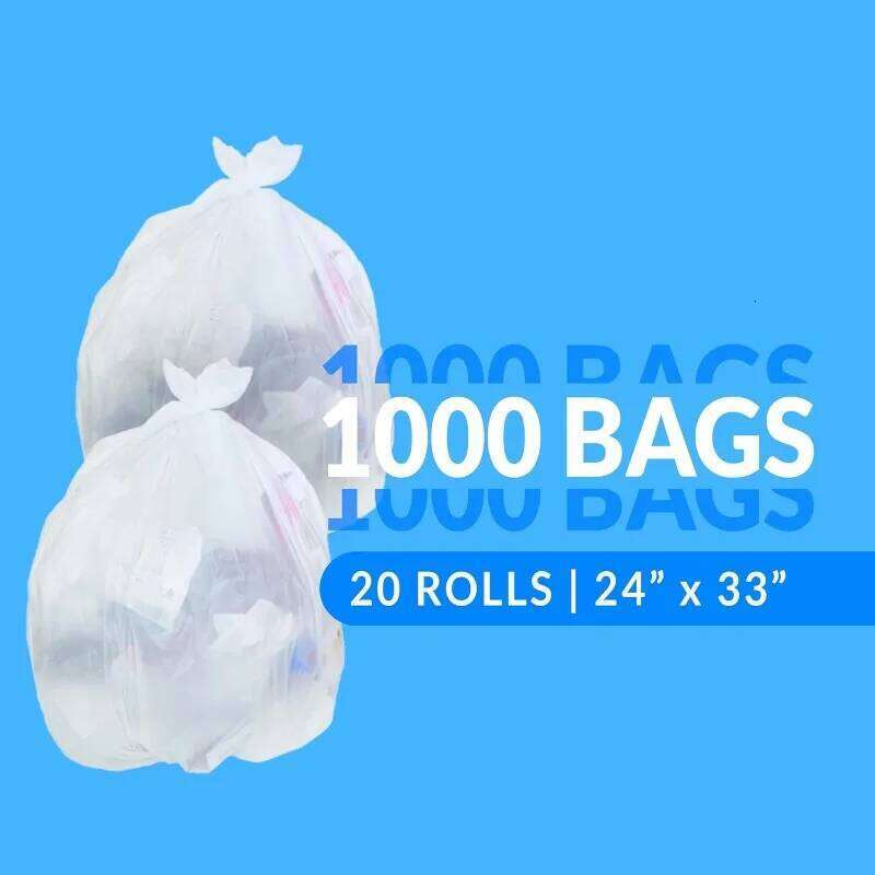 SuperValue 13 Gallon Trash Bags | Clear Multi-Use Garbage 1000 Count Bulk Tall Kitchen Can Liners 26W0123