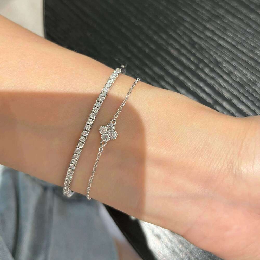 New Trend Hot Sale Famous Brand Top Quality European Luxury Jewelry Bracelets For Women Zircon Bangle Classic Pure 925 Sliver Z260123