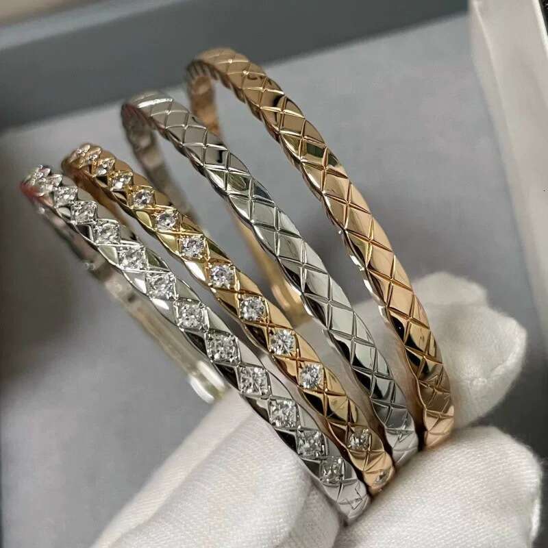 High Version & V Gold Coco Diamond-Encrusted Full Diamond Couple Exquisite Simple Versatile Elegant Women's Bracelet