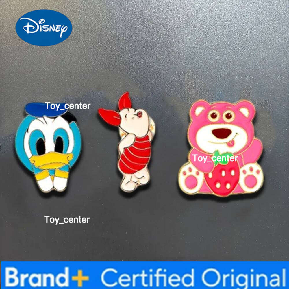 Disney 3 Pcs Anime Cartoon Character Cute Lotso & Donald Duck Piglet Exquisite Creativity Brooch Refrigerator Magnets Decorative Gift H260123